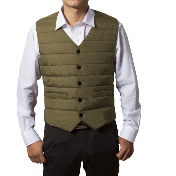 

2021 new 7xl 8xl lager size men's suit warm liner ultra light down vest men portable v-neck sleeveless without collar 5udc, Black
