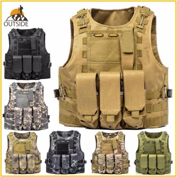 

hunting sets tactical vest sport clothing outdoor cloth molle combat assault plate carrier 7 colors cs, Camo