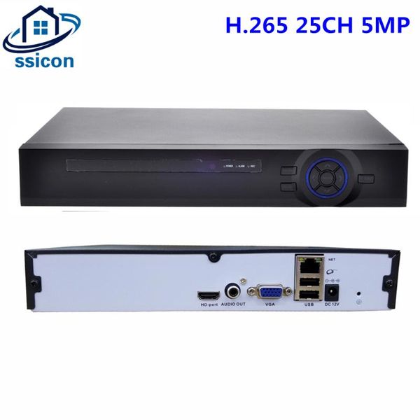 

kits ssicon h.265 24ch 5mp nvr motion detect onvif p2p xmeye 24channel network video recorder 4k max support 6tb hdd, Black;white