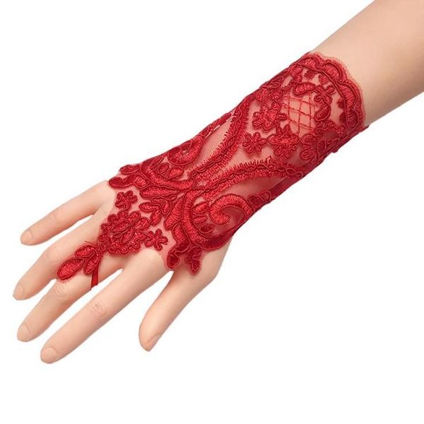 

elegant white black red lace satin short bridal gloves 2020 fingerless wedding gloves wedding accessories for women h sqckiq