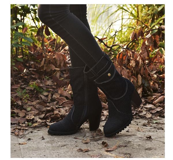 

Winter women's Pu boots fashion women's boots trendy women's leather boots cool and nice style best selling, Black