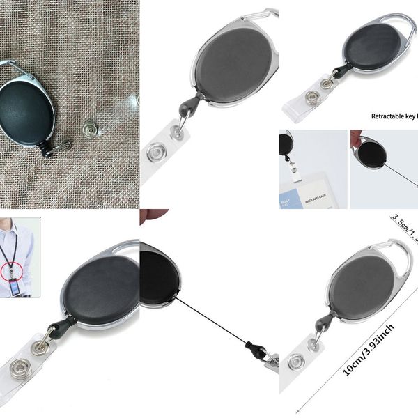 

factorykvptbelt factoryo6sybadge chain id retractable holder cla with key ring card lanyard recoil reelukmo, Silver