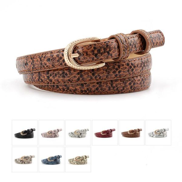 

belts women leather belt snakeskin python 1.4cm wide narrow thin silver buckle snake ladies jeans dress waistband, Black;brown