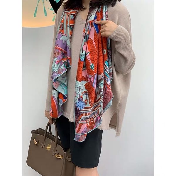 

new arrival autumn winter leopard 70% cashmere 30% silk big scarf 135*135 cm warm fashion wrap shawl for women lady girl y201007, Blue;gray