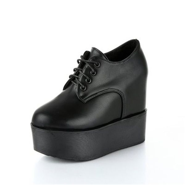 

2021 new hide-and-seek women's fashionable lift shoes to female chunky black sneakers 35-39 v5sc