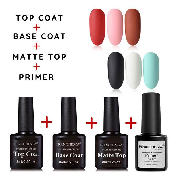 

nail gel set art base polish 4-piece desiccant primer seal layer frosted tslm1, Red;pink