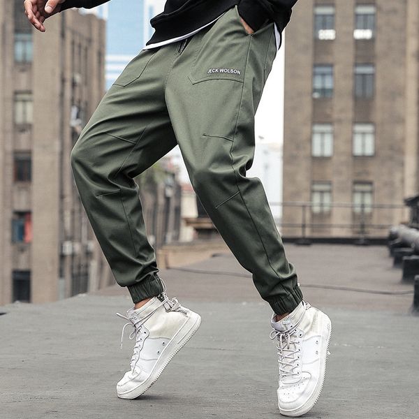 

autumn 2020 new student korean fashion brand sports casual loose pants men's wear, Black