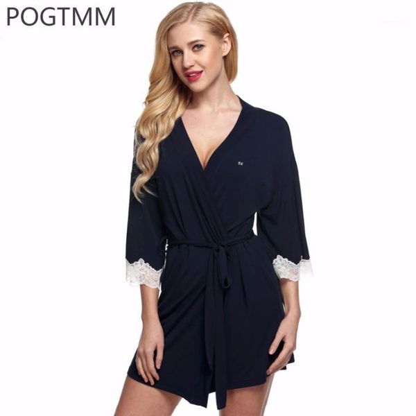 

dressing gown lace bathrobe women kimono short bath robe female lace sleepwear nightwear home sleep wear peignoir femme l21, Black;red