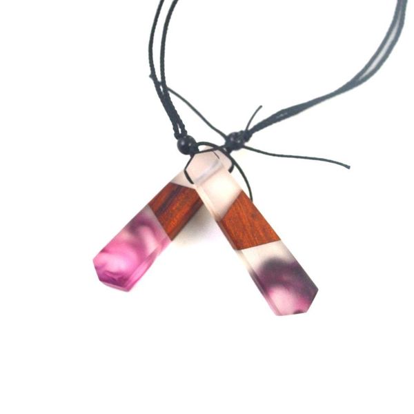 

лэнцни новая мода рука деревянные смолы ожерелье подвесной двойной цвет ударный цвет дизайн мужчины и женщины для ювелирных изделий h jllxjn, Black