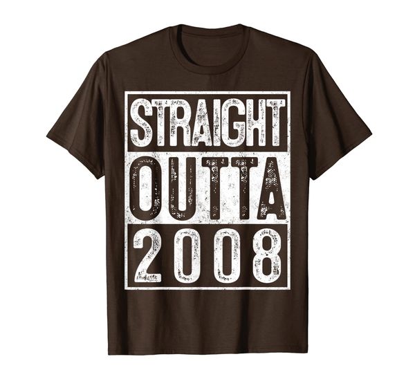 

11th birthday straight outta 2008 gift 11 year old party t-shirt, White;black