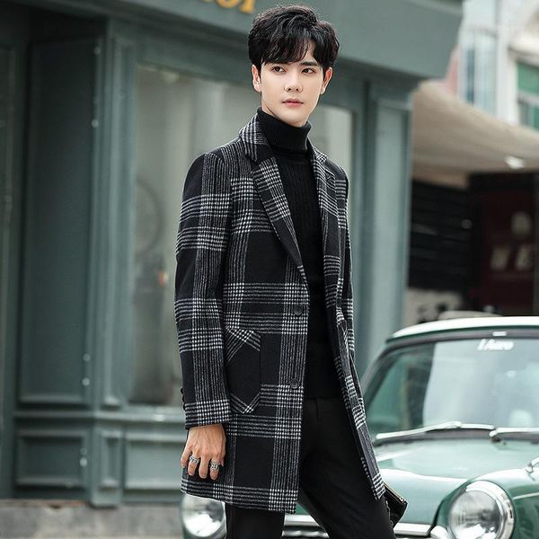 

autumn and winter british woolen coat not pilling1, Black