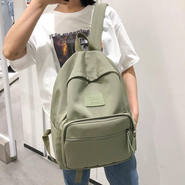 

backpack hocodo quality nylon women student female canvas fashion ladies book bag pure color school for teenage1