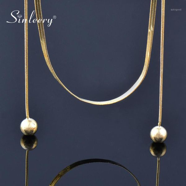 

chokers sinleery chic gold color metal chain tassels pendant necklace dubai jewelry women fashion accessories xl787 ssg1, Golden;silver