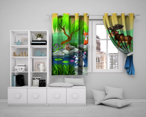 

3d living room curtain child bedroom 3d curtain cute cartoon animals hd digital print beautiful 3d blackout curtains