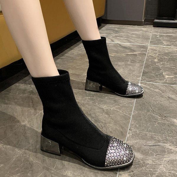 

2021 leather plush women's short boots retro casual autumn winter women's boots waterproof leather warm snow big size, Black