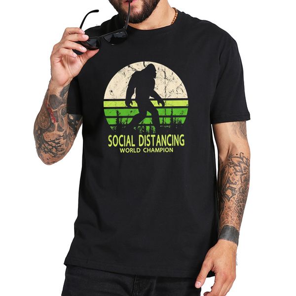 

bigfoot social distancing world champion t shirt eu size breathable tee sport hooded sweatshirt hoodie