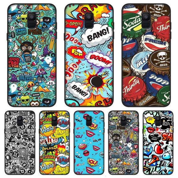 

bgrfanimated graffiti case of samsung galaxy a6 and a8 plus, silicone back cover of samsung a6, a7, a8, , a3, a5, andswza