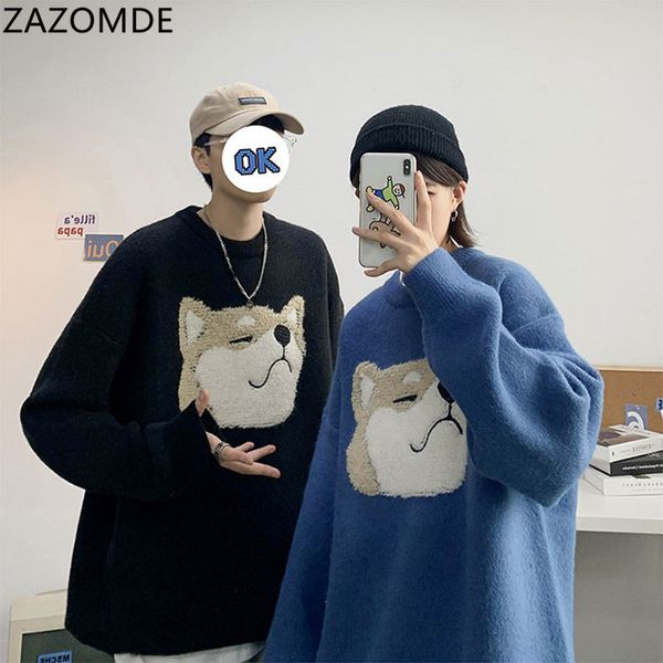 

harajuku oversized cartoon sweater couples clothes wear winter sweaters loose korean plus size japanese fashion c1222, Black
