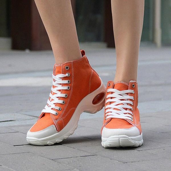 

2020 new women shoes increase fashion sneakers women air cushion canvas shoes high lace-up plus size platform ladies #vb3c