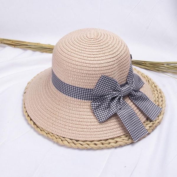 

new arrival summer straw hat for kids big bow sun hat for girls foldable sun block uv protection panama beach hat bone sqcgqz pingtoy, Black;white