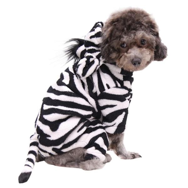 

2020 новый питомец собака хэллоуин косплей костюмы смешные winter black and white zebra image design четыре ноги фланель одежда