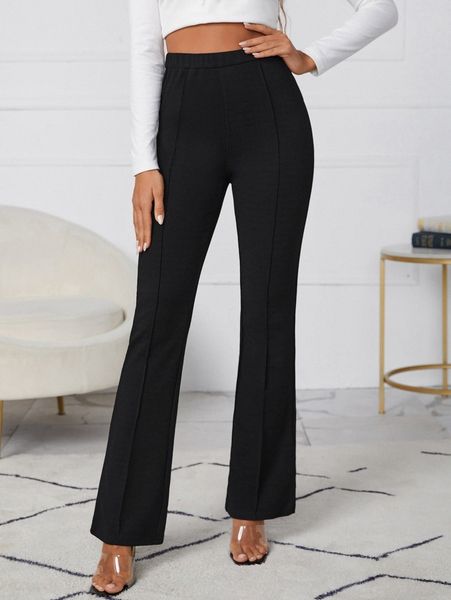 

high waist flare leg pants a8xf#, Black;white