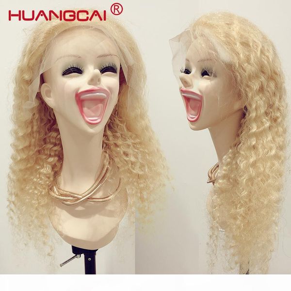 

deep wave 613 blonde lace front human hair wig 150% brazilian lace frontal wigs pre plucked with baby hair blonde remy hair, Black
