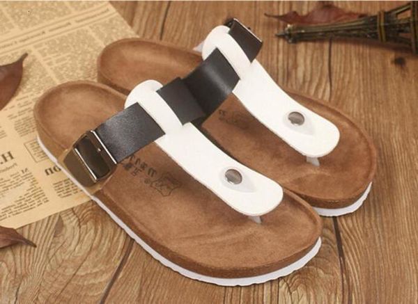 

new summer beach valentine cork slippers sandals casual double buckle clogs slippers men women couples flip flops shoe 35-44, Black