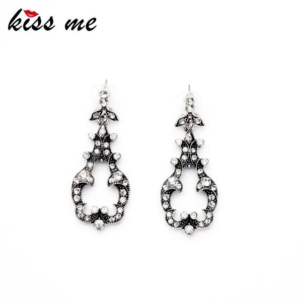 

dangle & chandelier symmetry silver color crystal flowers drop earrings design retro jewelry charming for women gift