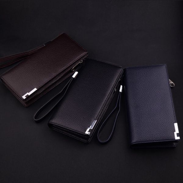 

new style lock long coin pocket passport men card holder wallet, Red;black