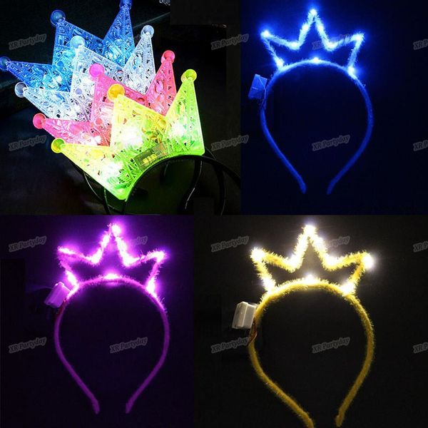 

2020child led glow light tiara crown head wear royal princess headband flashing party birthday christmas headwear