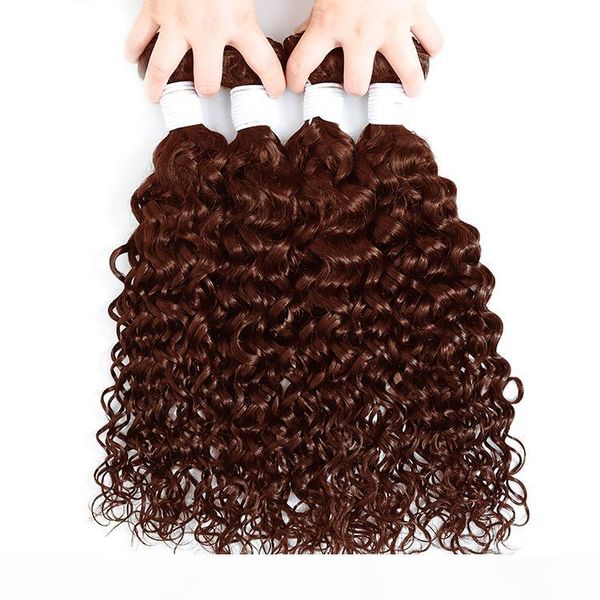 

virgin cuticle aligned hair peruvian water wave bundles light dark brown colored human hair extensions remy, Black