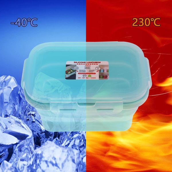 

350ml 5 inch 2 colors portable rectangle silicone scalable folding lunchbox bento box for 40 centigrade 230 centigrade qylcjb mywjqq