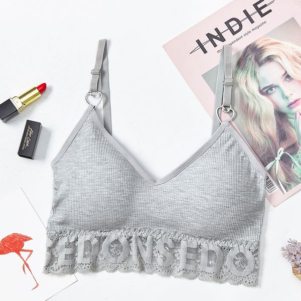 

3pieces/lot women crop tanks female underwear deep v lingerie for woman solid color padded camis crop lace camisoles, Black;white