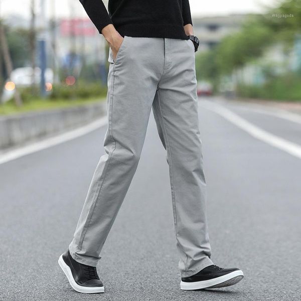 

classic style spring and summer new men's casual pants fashion business straight stretch waist brand trousers1, Black