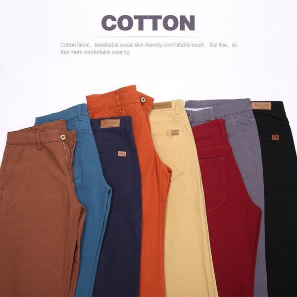 

classic men's khaki casual pants 2020 new business fashion slim fit cotton stretch trousers male brand clothing1, Black