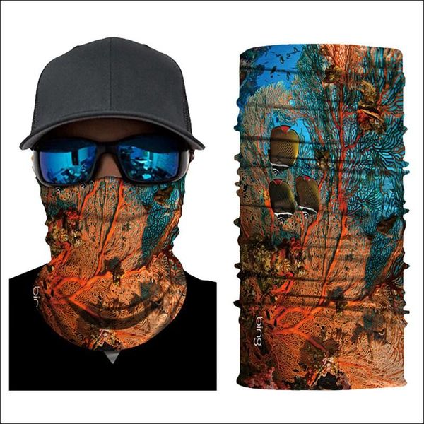 

outdoor quick dry sunshade scarf digital printing fishing magic head scraf seamless windproof protective face cover kg-354, Black