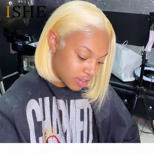 

hd t lace part wig 613 blonde short bob wigs brazilian straight ombre transparent lace front human hair wigs for women remy hair, Black;brown