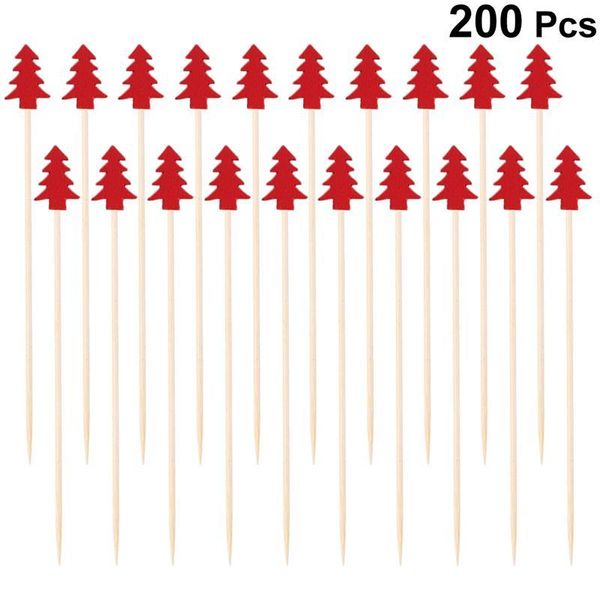 

sticks picks shape 200pcs bamboo tree fruit christmas cake bar tableware for appetizer disposable toothpicks party cocktail bbyiby