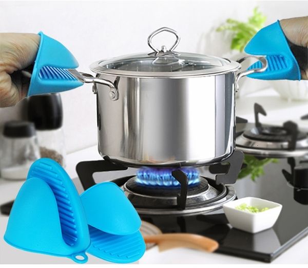 

1pair kitchen silicone heat resistant gloves clips insulation non stick anti-slip pot holder clip cooking baking oven mitts kitchen tools