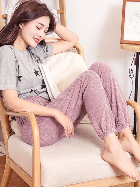 

mianziduo 2019 new fashion women's sweatpants high elasticity good quality leggings cotton woman pants streetwear, Black