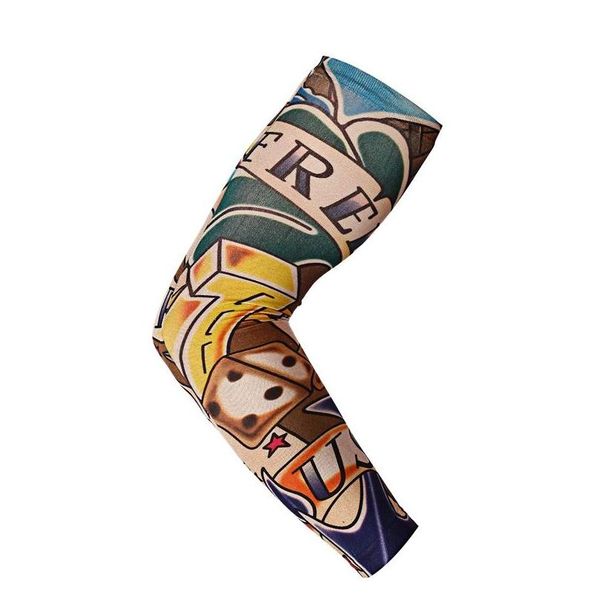 

nylon elastic temporary tattoo sleeve outdoor driving riding arm anti-uv sunscreen sleeve breathable fashion desig qylifm ppshop01