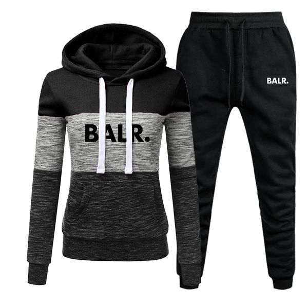 

осень зима 2 шт набор женщин hoodie брюки printed tracksuit пуловер толстовка брюки с карманами спортивные костюмы костюмы, Gray