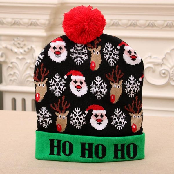 

christmas new year luminous hat beanie skull cap children wool knitted hats christmas party supplies gifts