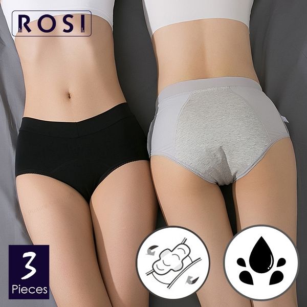 

brand underpants women menstrual period underwear cotton incontinence leak proof briefs female intimates panties y200425, Black;pink