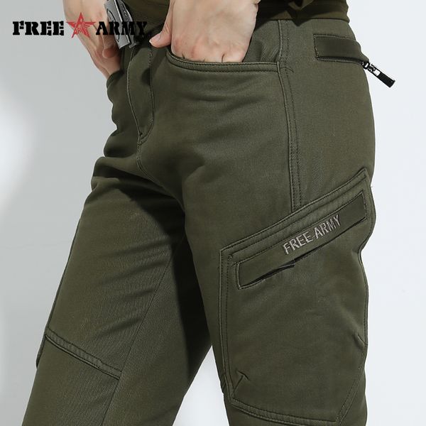 

winter thicken fleeced cotton pants women fashion velvet pants military plain army green trousers hiking climbing pants female lj201201, Black;white