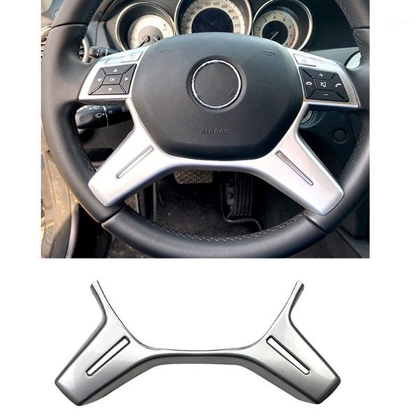 

car silver abs steering wheel frame trim cover sticker for c e glk cls m class w204 w2121