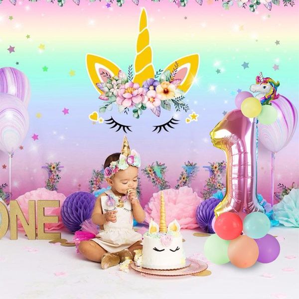 

14pcs / комплект радуга количество шаров с золотая корона партия фольга шар birthday party украшения baby shower kids globos jlltjp homecart