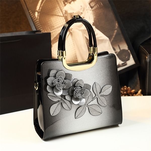 

new luxury handbag women bag designer patent leather messenger bag ladies office clutch red wedding tote handle c0121