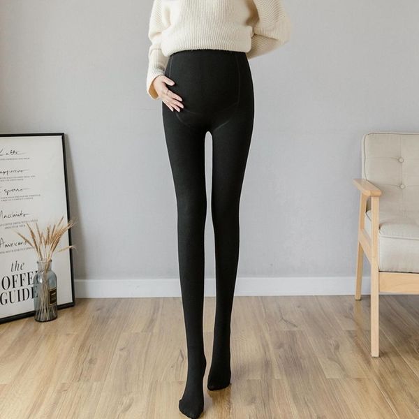 

plus velvet leggings outer pregnant women pantyhose, Black;white